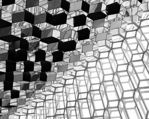 Preview wallpaper cubes, edges, light, bw