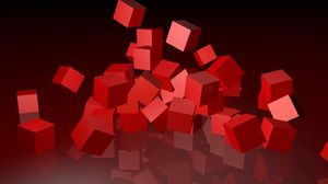 Preview wallpaper cubes, flying, background, surface