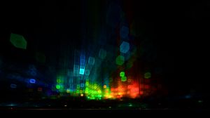 Preview wallpaper cubes, glare, blurring, multicolored, dark