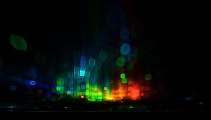 Preview wallpaper cubes, glare, blurring, multicolored, dark