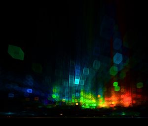 Preview wallpaper cubes, glare, blurring, multicolored, dark