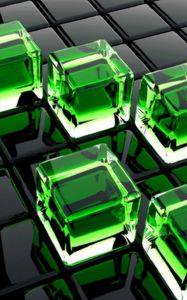 Preview wallpaper cubes, glass, surface, green