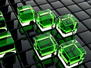 Preview wallpaper cubes, glass, surface, green