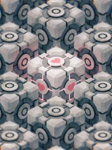 Preview wallpaper cubes, heart, 3d, geometric, pattern