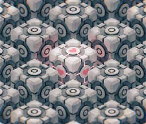 Preview wallpaper cubes, heart, 3d, geometric, pattern