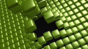 Preview wallpaper cubes, hole, space, green
