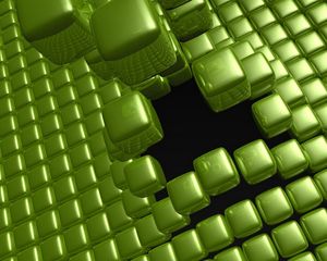 Preview wallpaper cubes, hole, space, green