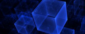 Preview wallpaper cubes, hologram, abstraction, blue