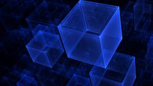 Preview wallpaper cubes, hologram, abstraction, blue