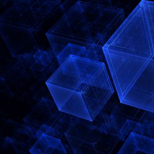 Preview wallpaper cubes, hologram, abstraction, blue