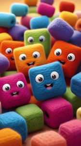 Preview wallpaper cubes, knitting, smiles, funny