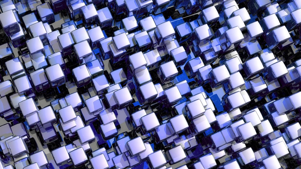 Wallpaper cubes, purple, glass, set, space