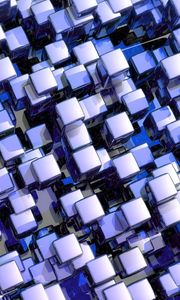 Preview wallpaper cubes, purple, glass, set, space