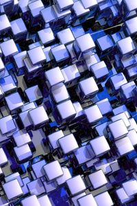 Preview wallpaper cubes, purple, glass, set, space