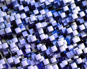 Preview wallpaper cubes, purple, glass, set, space