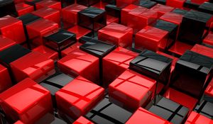 Preview wallpaper cubes, red, black, area