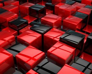 Preview wallpaper cubes, red, black, area