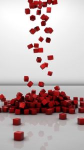Preview wallpaper cubes, red, set, shape