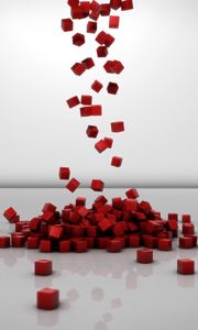 Preview wallpaper cubes, red, set, shape