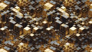 Preview wallpaper cubes, relief, edges, golden, abstraction