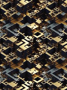 Preview wallpaper cubes, relief, metal, abstraction