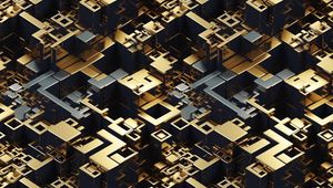 Preview wallpaper cubes, relief, metal, abstraction