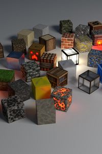 Preview wallpaper cubes, shape, glow, background