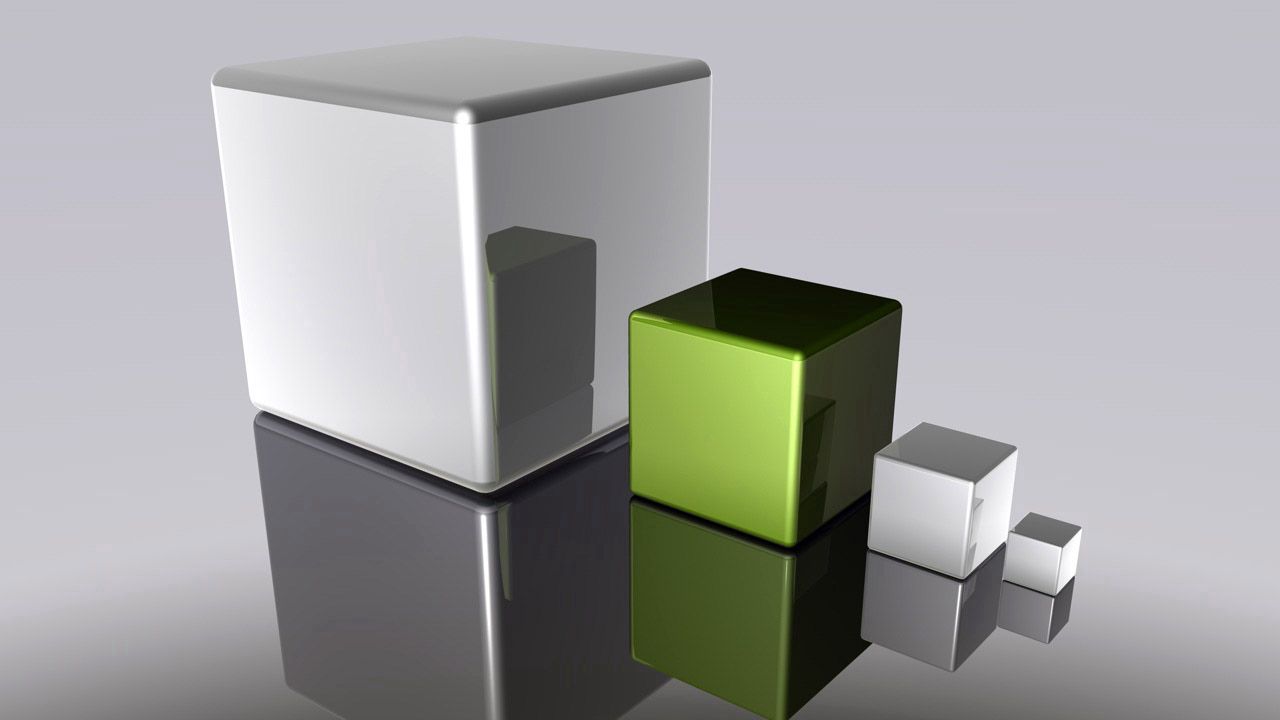 Wallpaper cubes, shape, size, color, surface