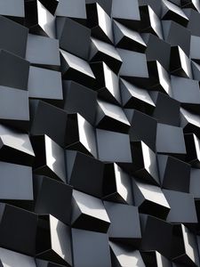 Preview wallpaper cubes, shapes, relief, texture, gray