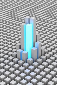 Preview wallpaper cubes, shapes, space, glow, building