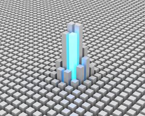Preview wallpaper cubes, shapes, space, glow, building