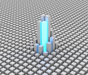 Preview wallpaper cubes, shapes, space, glow, building