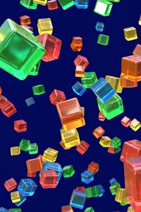 Preview wallpaper cubes, shapes, transparent, colorful, 3d