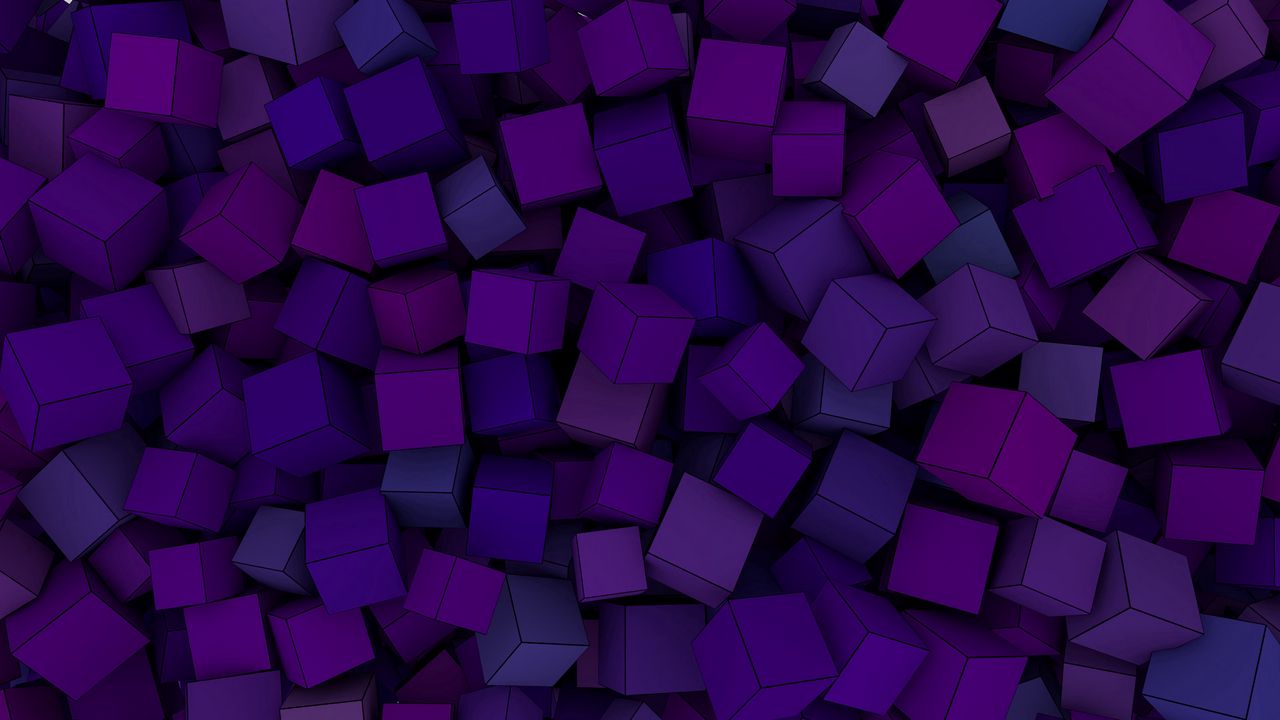 Wallpaper cubes, shapes, volume, purple