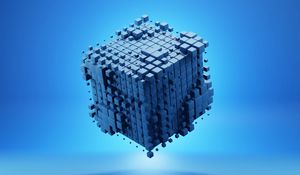 Preview wallpaper cubes, shapes, volume, 3d, blue