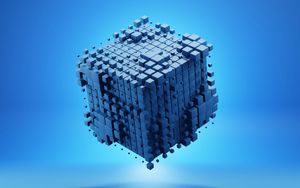 Preview wallpaper cubes, shapes, volume, 3d, blue