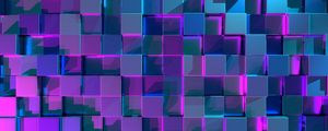 Preview wallpaper cubes, structure, 3d, surface, reflection, glow