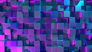 Preview wallpaper cubes, structure, 3d, surface, reflection, glow