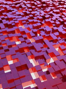 Preview wallpaper cubes, structure, 3d, red