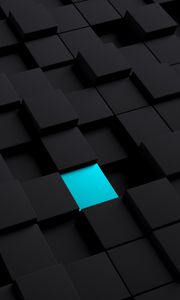Preview wallpaper cubes, structure, black, blue