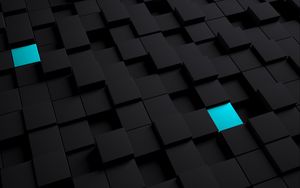 Preview wallpaper cubes, structure, black, blue