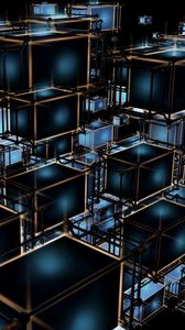 Preview wallpaper cubes, structure, tangled, 3d, volume