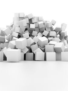 Preview wallpaper cubes, white, set, shape