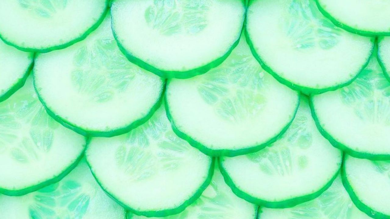 Wallpaper cucumbers, slices, vegetable, green, macro