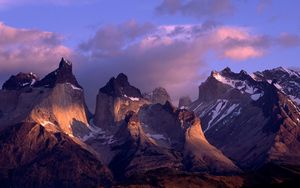 Preview wallpaper cuernos del paine, andes, chile, mountains, height, tops