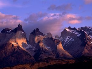 Preview wallpaper cuernos del paine, andes, chile, mountains, height, tops