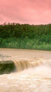 Preview wallpaper cumberland falls, kentucky, water, wood, trees