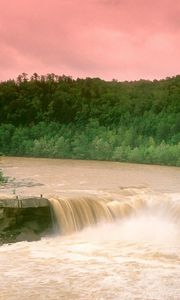 Preview wallpaper cumberland falls, kentucky, water, wood, trees