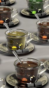 Preview wallpaper cup, 3d, utensils, tea party