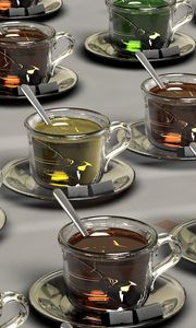 Preview wallpaper cup, 3d, utensils, tea party